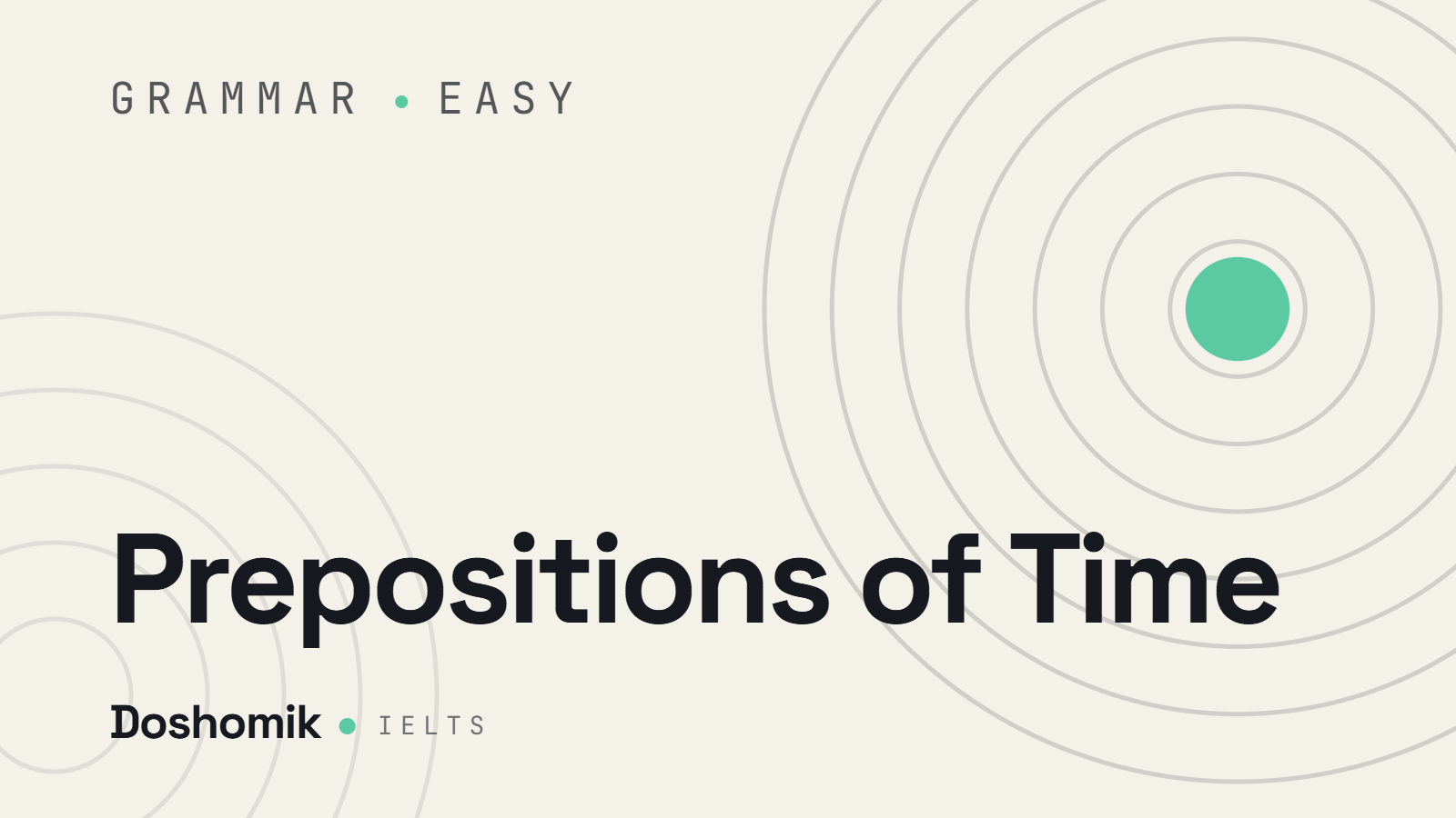 Prepositions of Time