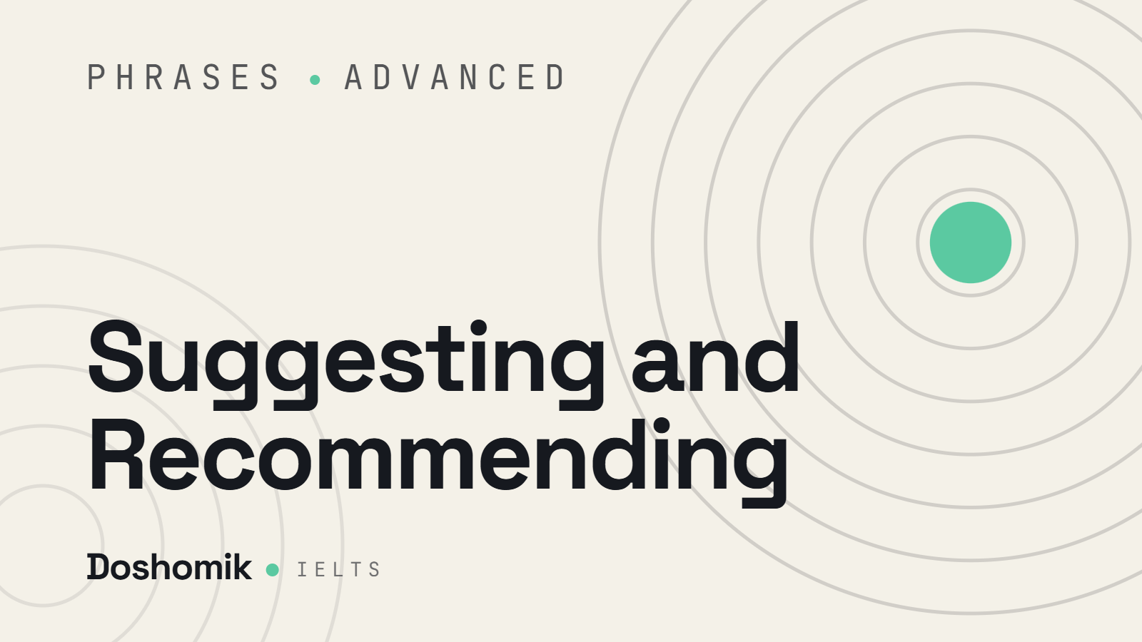Suggesting and Recommending