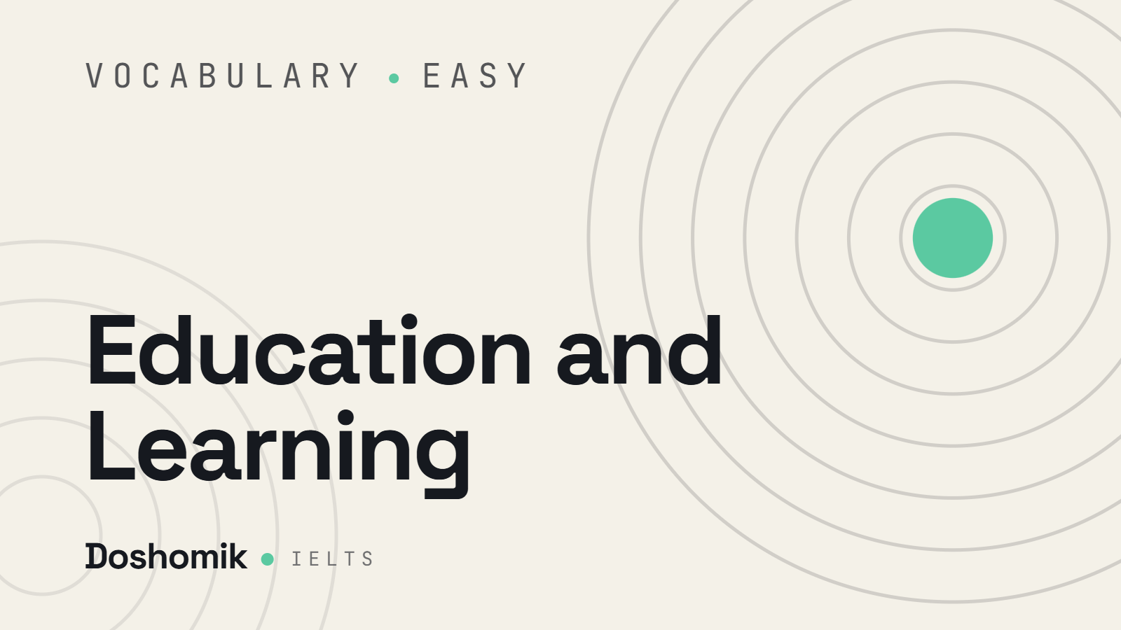 Education and Learning